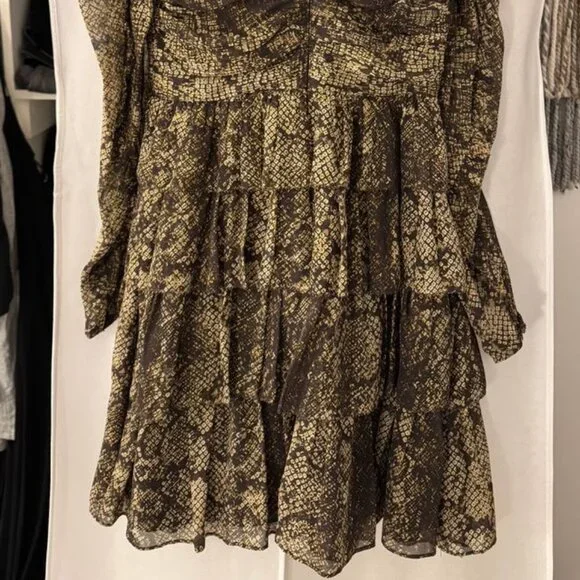 Ulla Johnson long sleeve python print  mini dress - Picture 3 of 6